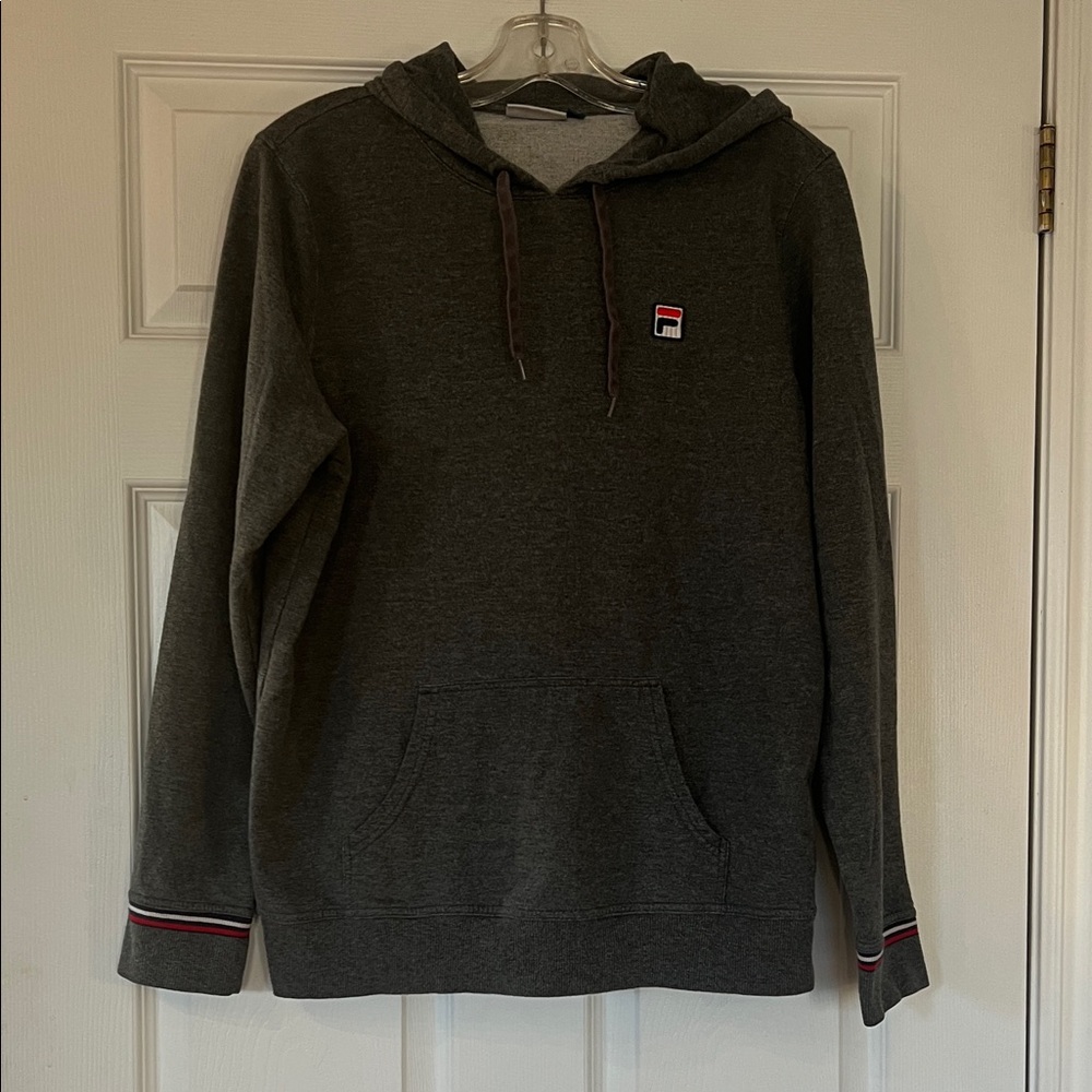 4/$20 Fila Dark Gray Hoodie with Red Accents